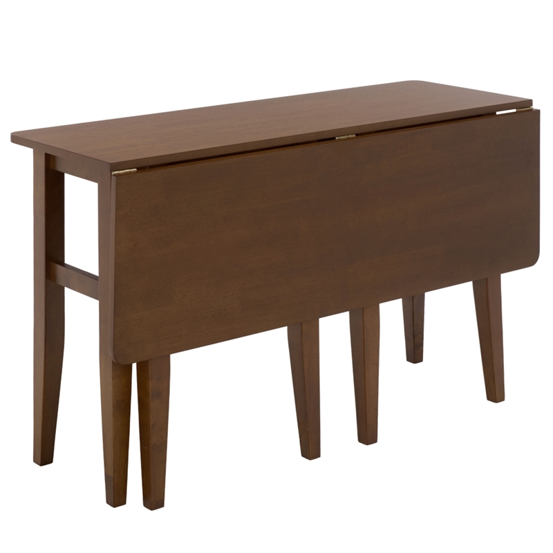 Safavieh Clive Folding Wood Dining Table in Walnut