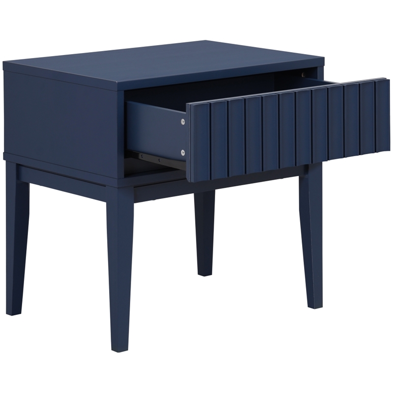 Safavieh Fidia 1 Drawer Wood Nightstand in Navy