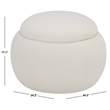 Safavieh Siara Round Wood and Fabric Storage Ottoman  in Cream