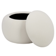 Safavieh Siara Round Wood and Fabric Storage Ottoman  in Cream