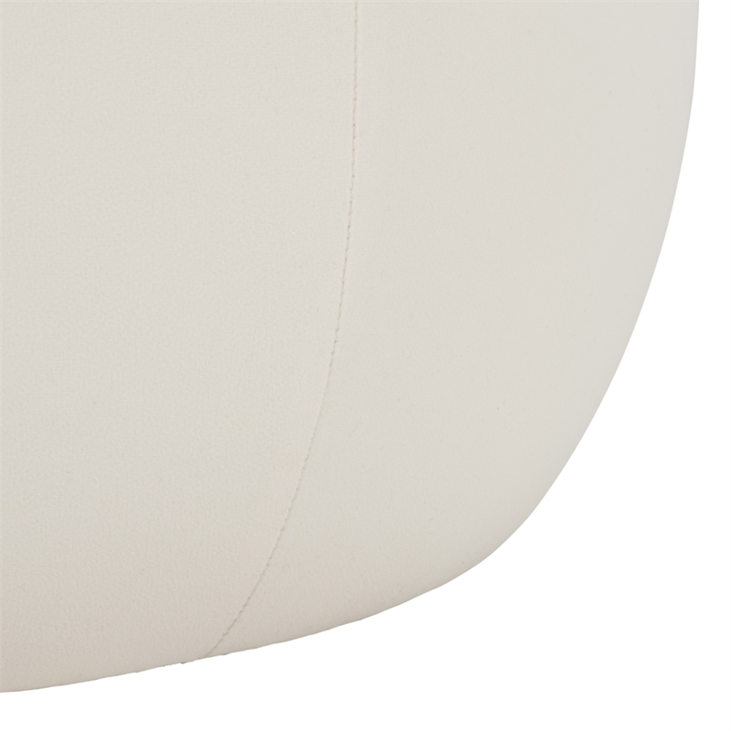 Safavieh Siara Round Wood and Fabric Storage Ottoman  in Cream