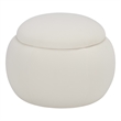 Safavieh Siara Round Wood and Fabric Storage Ottoman  in Cream
