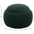 Safavieh Siara Round  Wood and Fabric Storage Ottoman in Green