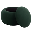 Safavieh Siara Round  Wood and Fabric Storage Ottoman in Green