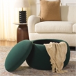 Safavieh Siara Round  Wood and Fabric Storage Ottoman in Green