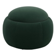 Safavieh Siara Round  Wood and Fabric Storage Ottoman in Green