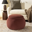 Safavieh Siara Round Wood and Fabric Storage Ottoman  in Rust