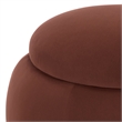 Safavieh Siara Round Wood and Fabric Storage Ottoman  in Rust