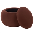 Safavieh Siara Round Wood and Fabric Storage Ottoman  in Rust