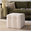 Safavieh Emmie Square Wood and Fabric Storage Ottoman  in Cream