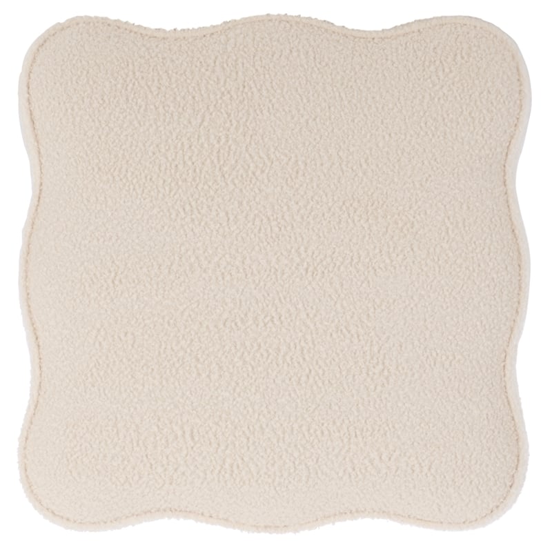 Safavieh Emmie Square Wood and Fabric Storage Ottoman  in Cream