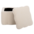 Safavieh Emmie Square Wood and Fabric Storage Ottoman  in Cream