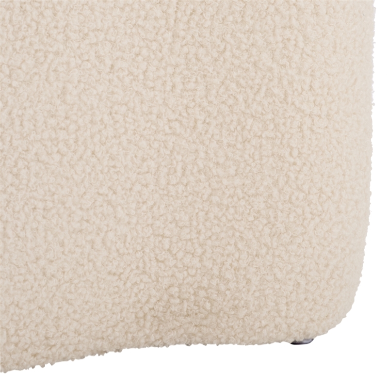 Safavieh Emmie Square Wood and Fabric Storage Ottoman  in Cream