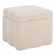 Safavieh Emmie Square Wood and Fabric Storage Ottoman  in Cream