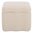Safavieh Emmie Square Wood and Fabric Storage Ottoman  in Cream