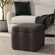 Safavieh Emmie Square Wood and Fabric Storage Ottoman in Brown