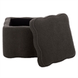 Safavieh Emmie Square Wood and Fabric Storage Ottoman in Brown