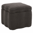 Safavieh Emmie Square Wood and Fabric Storage Ottoman in Brown