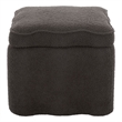 Safavieh Emmie Square Wood and Fabric Storage Ottoman in Brown