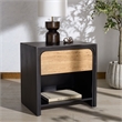 Safavieh Halcyon Travertine and Wood  Nightstand  in Black