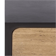 Safavieh Halcyon Travertine and Wood  Nightstand  in Black
