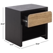 Safavieh Halcyon Travertine and Wood  Nightstand  in Black
