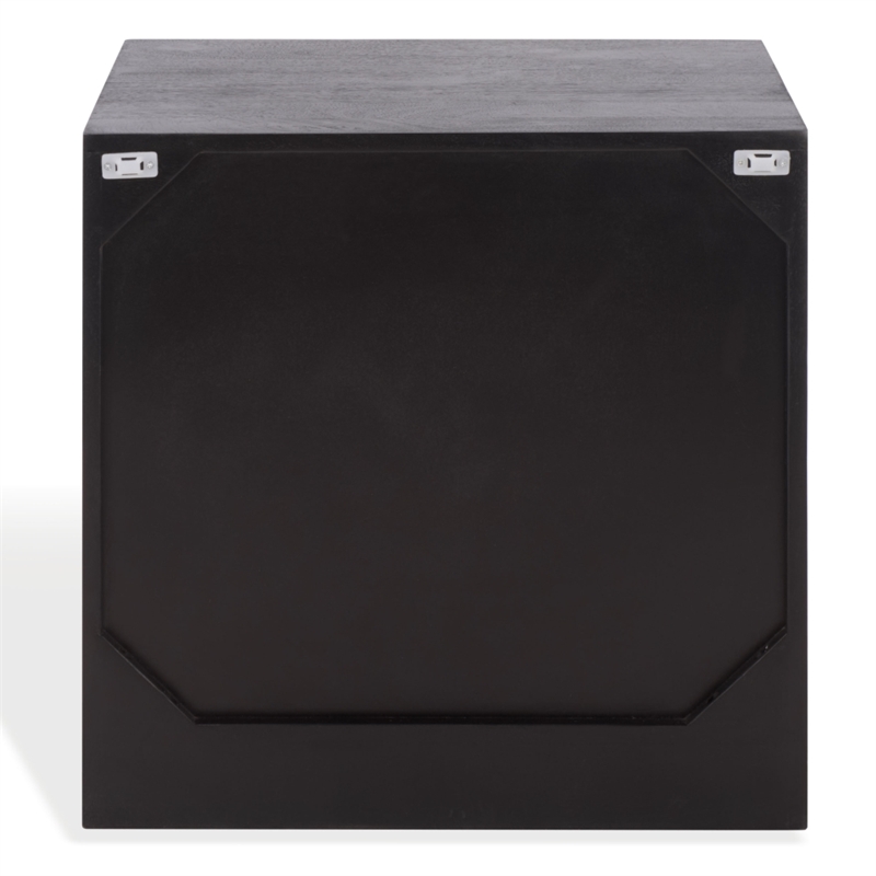 Safavieh Halcyon Travertine and Wood  Nightstand  in Black