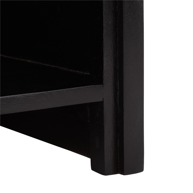 Safavieh Halcyon Travertine and Wood  Nightstand  in Black