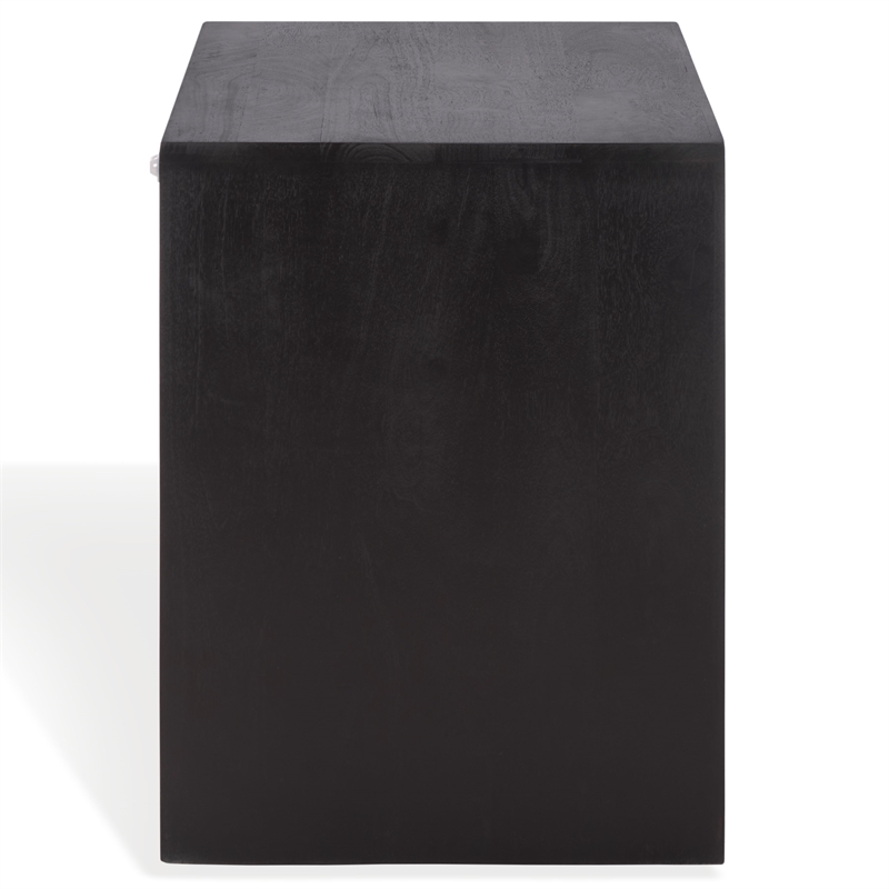 Safavieh Halcyon Travertine and Wood  Nightstand  in Black