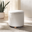 Safavieh Becka Round Fabric Storage Ottoman  in Ivory / Natural