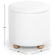 Safavieh Becka Round Fabric Storage Ottoman  in Ivory / Natural