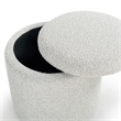 Safavieh Becka Round Boucle Wood and Fabric Storage Ottoman  in Gray / Natural