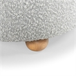Safavieh Becka Round Boucle Wood and Fabric Storage Ottoman  in Gray / Natural