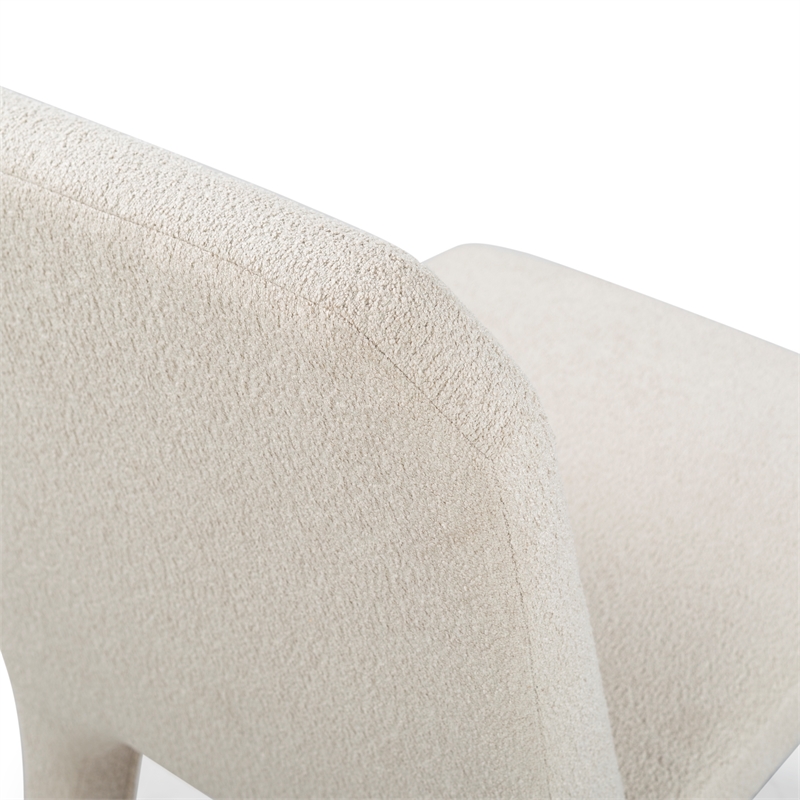 Safavieh Maricelle Boucle Wood and Fabric Dining Chair  in Tan
