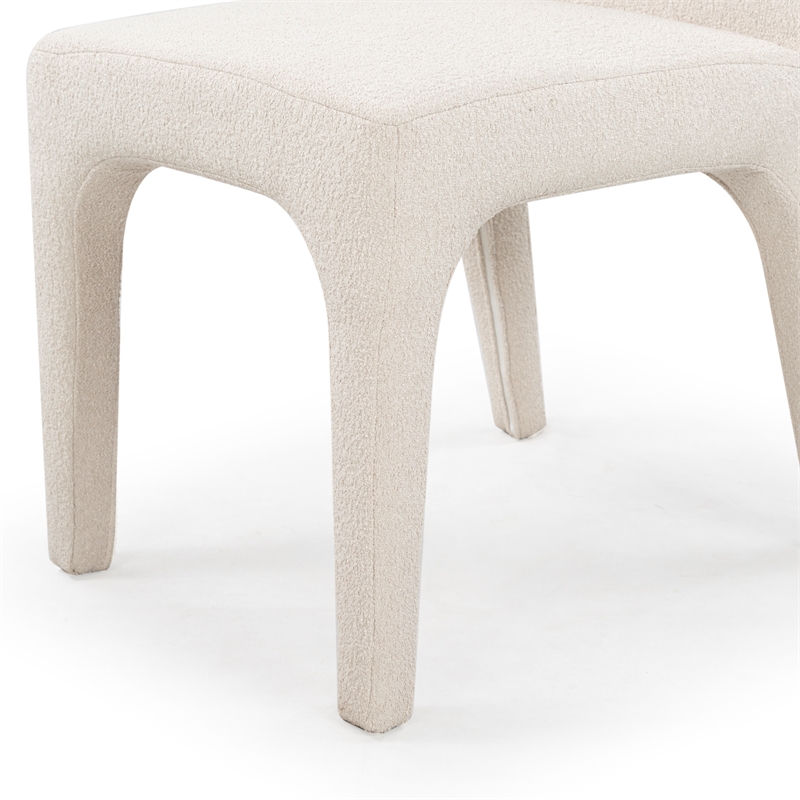 Safavieh Maricelle Boucle Wood and Fabric Dining Chair  in Tan