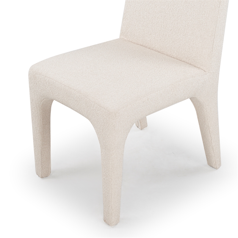 Safavieh Maricelle Boucle Wood and Fabric Dining Chair  in Tan
