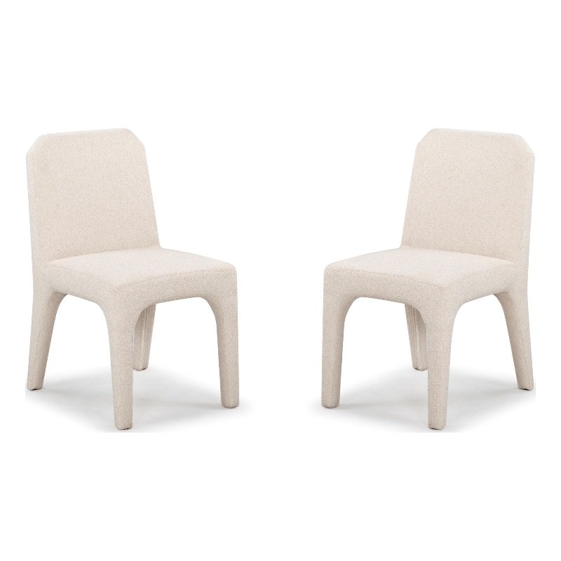 Safavieh Maricelle Boucle Wood and Fabric Dining Chair  in Tan