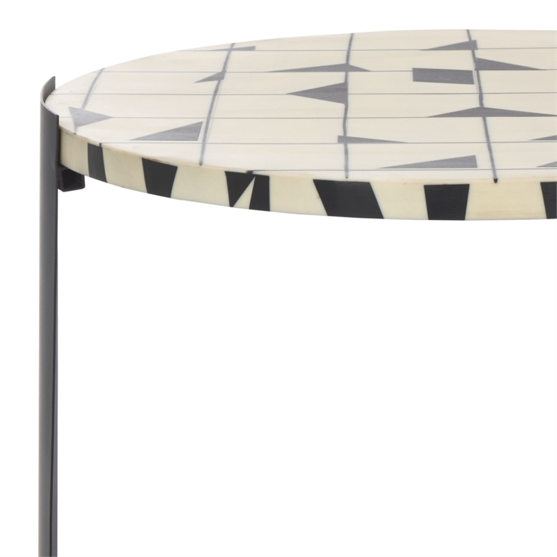 Safavieh Tomlinson Resin Top and Wood Accent Table in Black / White