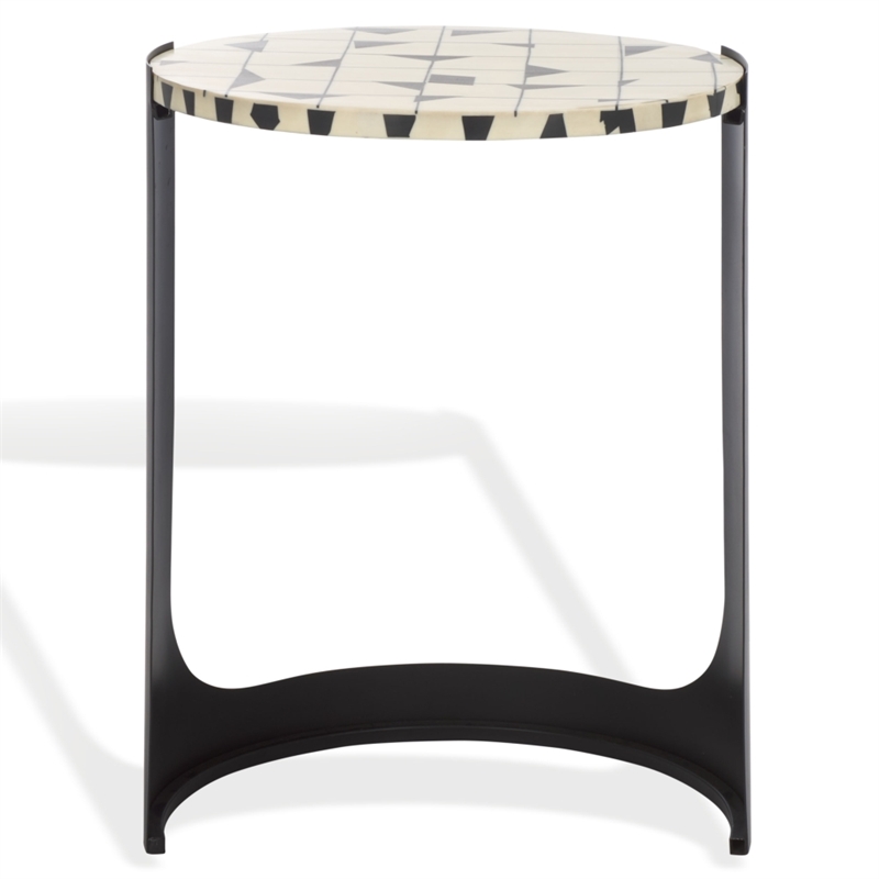 Safavieh Tomlinson Resin Top and Wood Accent Table in Black / White
