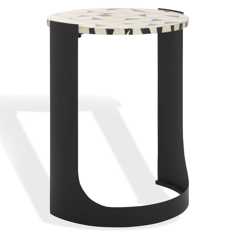 Safavieh Tomlinson Resin Top and Wood Accent Table in Black / White