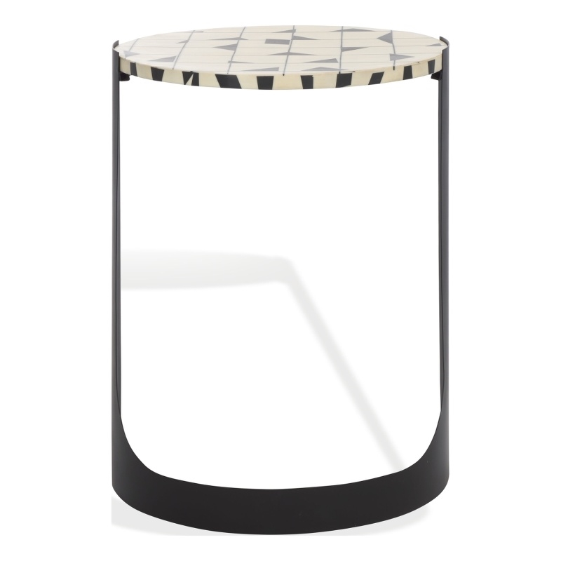 Safavieh Tomlinson Resin Top and Wood Accent Table in Black / White