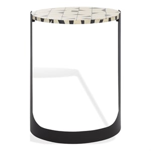 Safavieh Tomlinson Resin Top and Wood Accent Table in Black / White