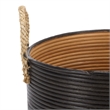 Safavieh Renley Set Of 3 Rattan Baskets in Black / Natural