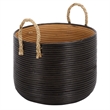 Safavieh Renley Set Of 3 Rattan Baskets in Black / Natural