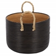 Safavieh Renley Set Of 3 Rattan Baskets in Black / Natural