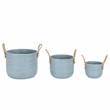 Safavieh Grenley Set Of 3 Rattan Baskets in Light Blue / Natural