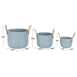 Safavieh Grenley Set Of 3 Rattan Baskets in Light Blue / Natural