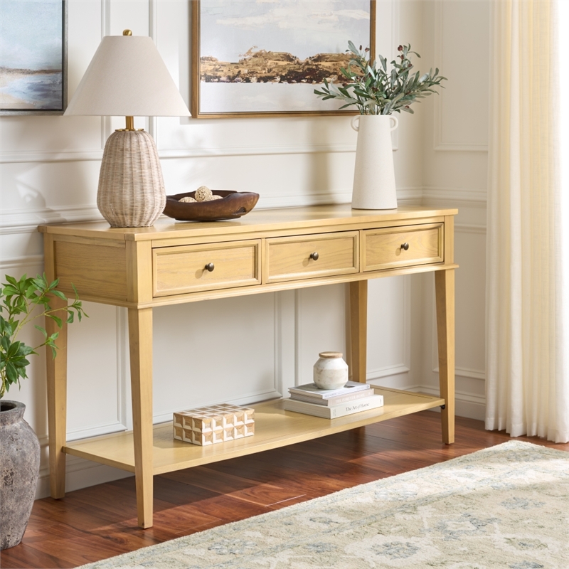 Safavieh Manelin Wood and Metal Console  in Natural