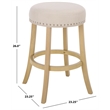 Safavieh Amato Wood and Metal Counter Stool in Cream / Natural