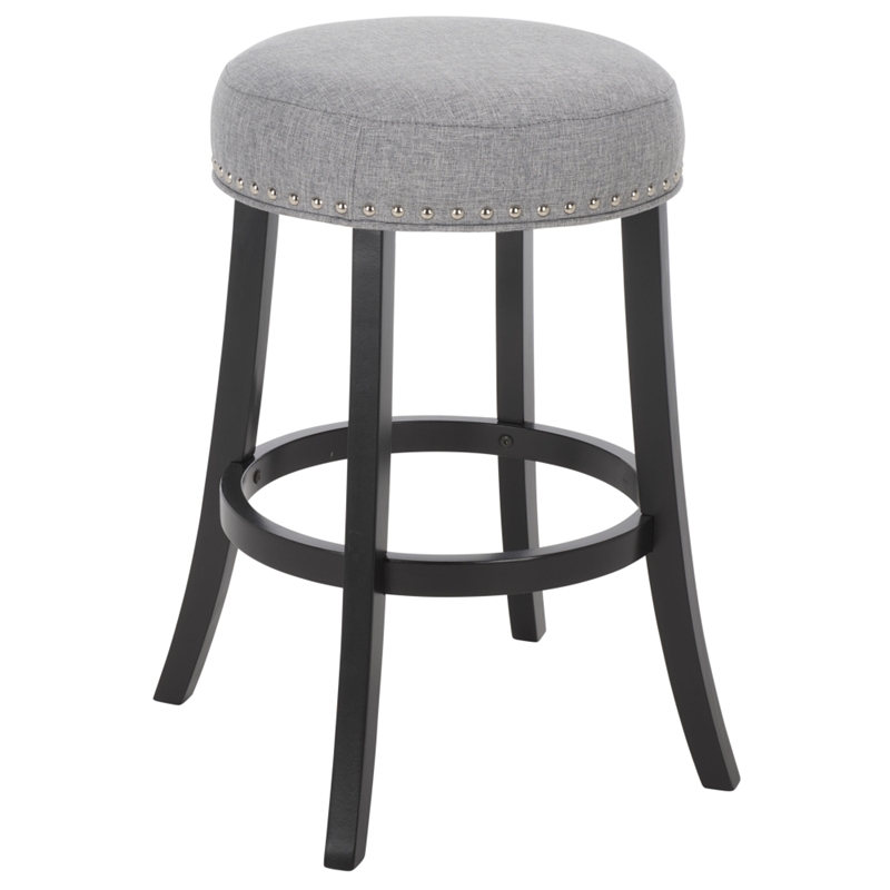 Safavieh Amato Wood and Metal Counter Stool  in Gray / Black
